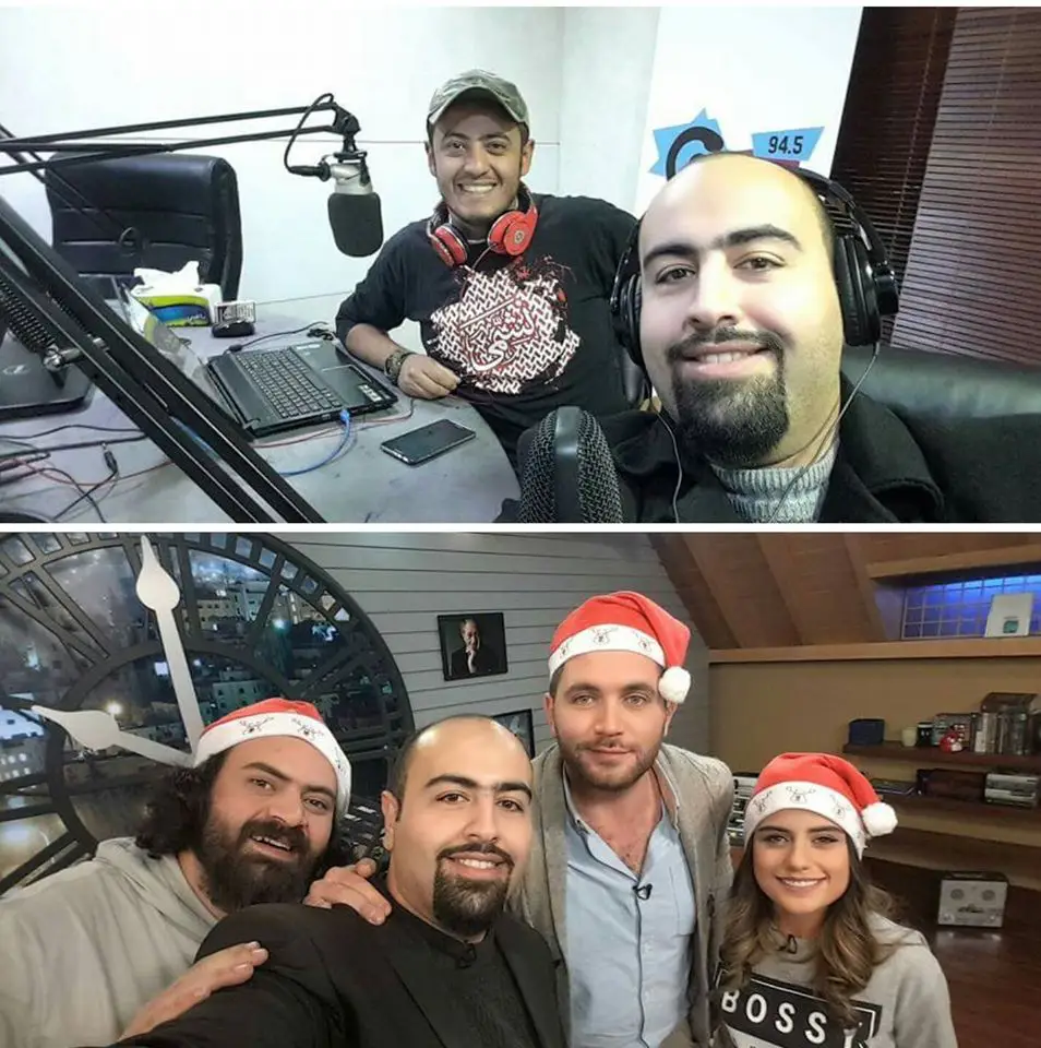 حسن الحلبي في استوديو إذاعي